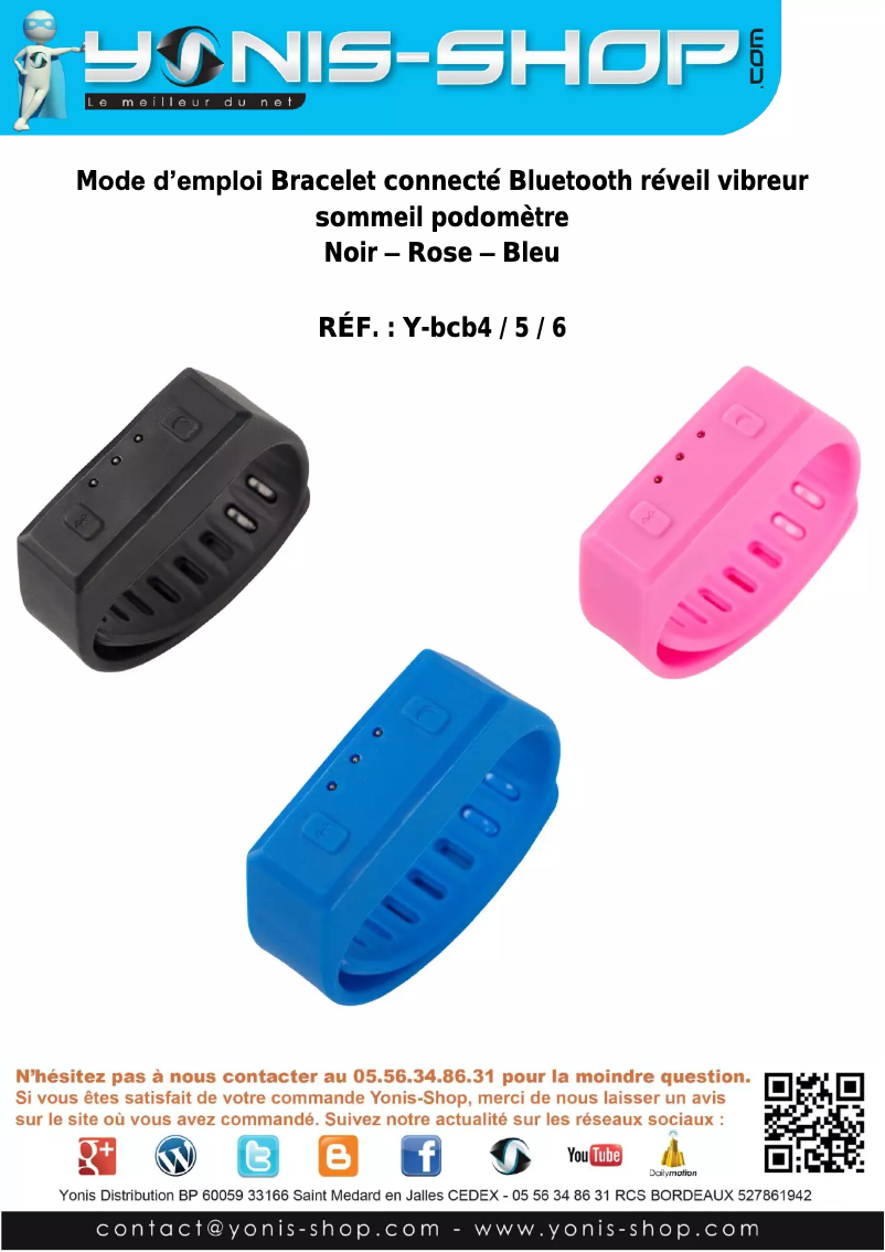 Page 1 de la notice Manuel utilisateur Yonis Y-BCB6