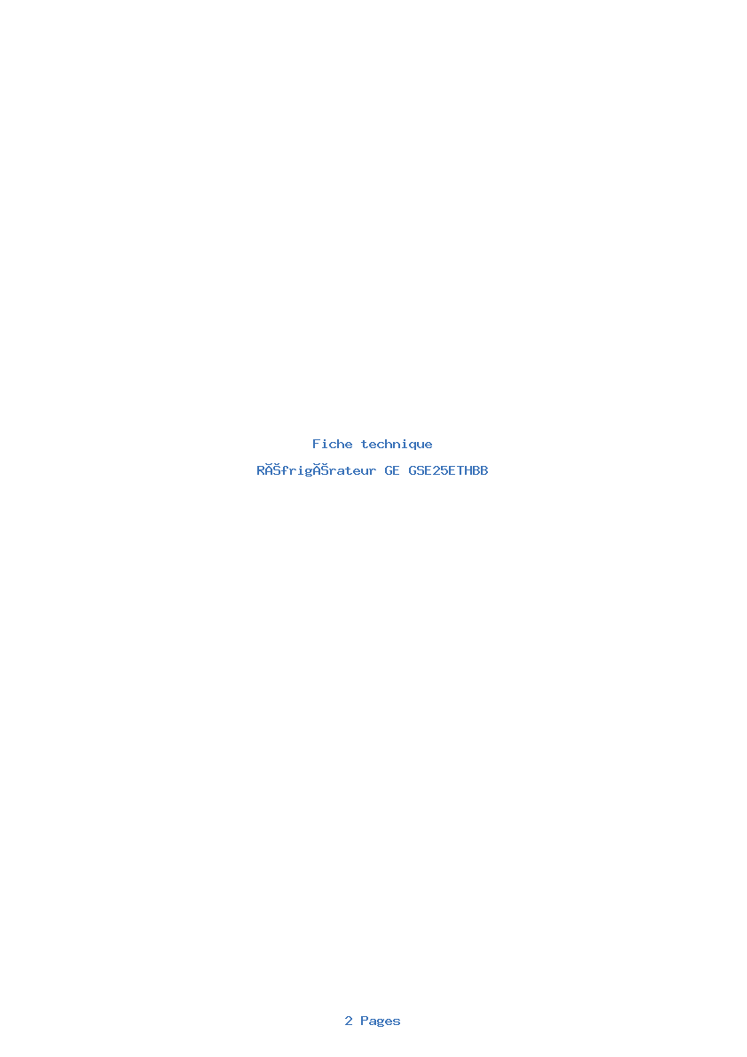 Image de la première page du manuel de l'appareil GSE25ETHBB