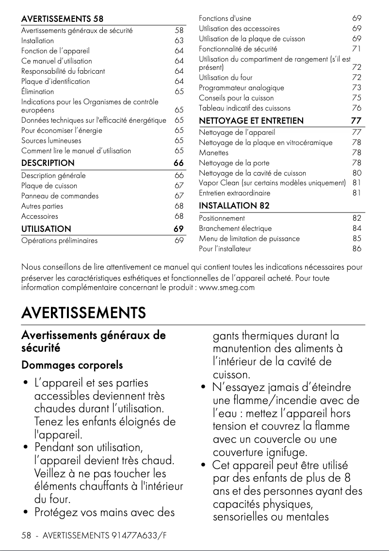 Página 1 del manual Manual de usuario Smeg C6IMBLT2