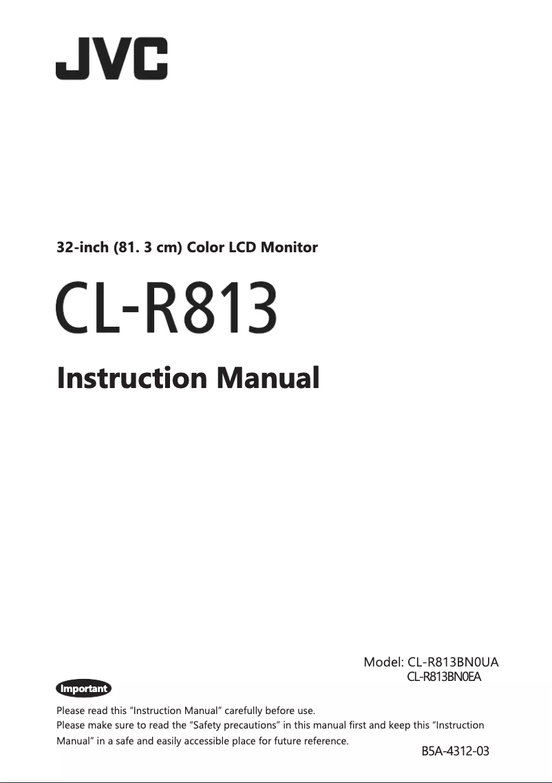 Page 1 de la notice Manuel utilisateur JVC CL-R813