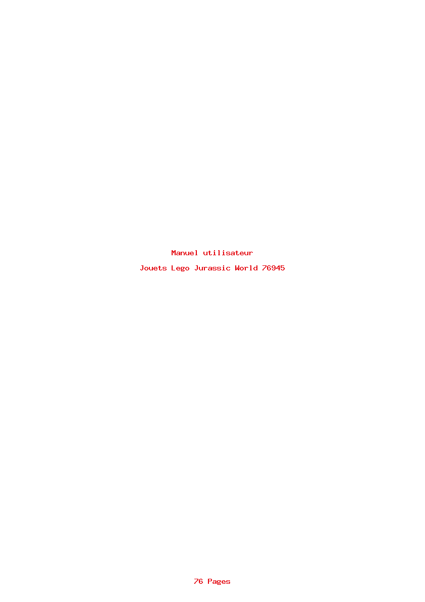 Page 1 de la notice Manuel utilisateur Lego Jurassic World 76945