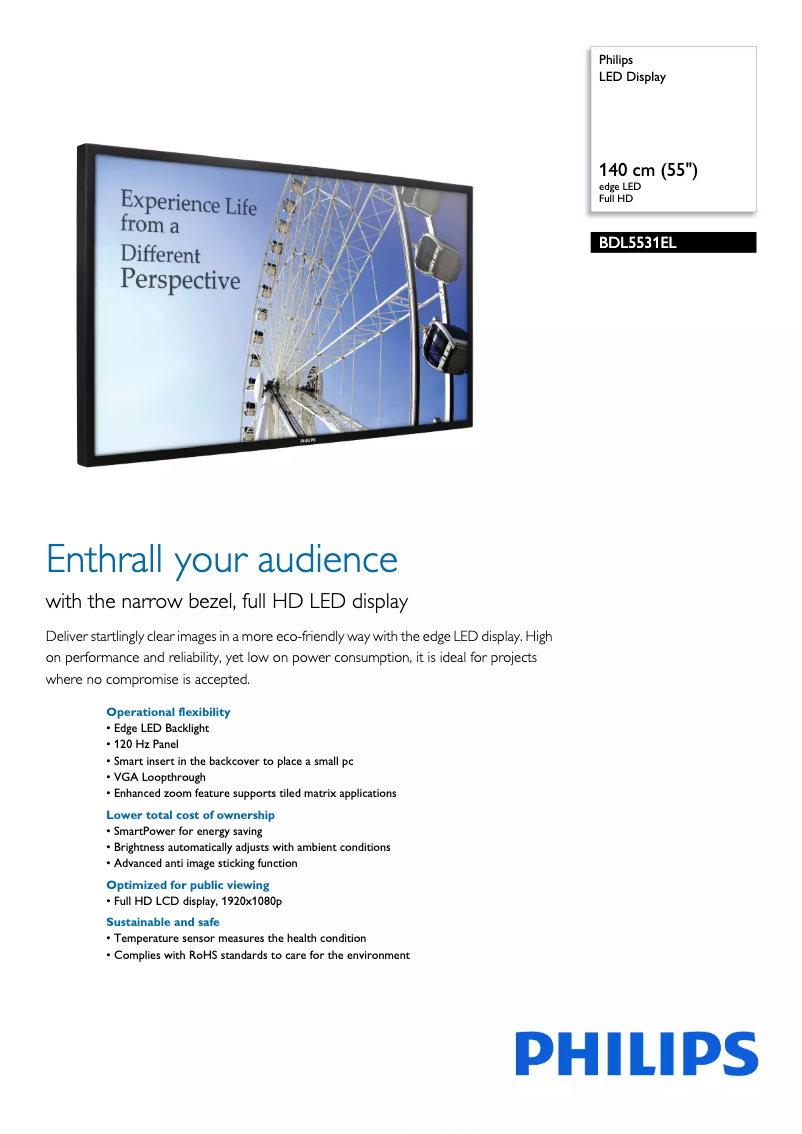 Page n°1 - Brochure Philips BDL5531EL