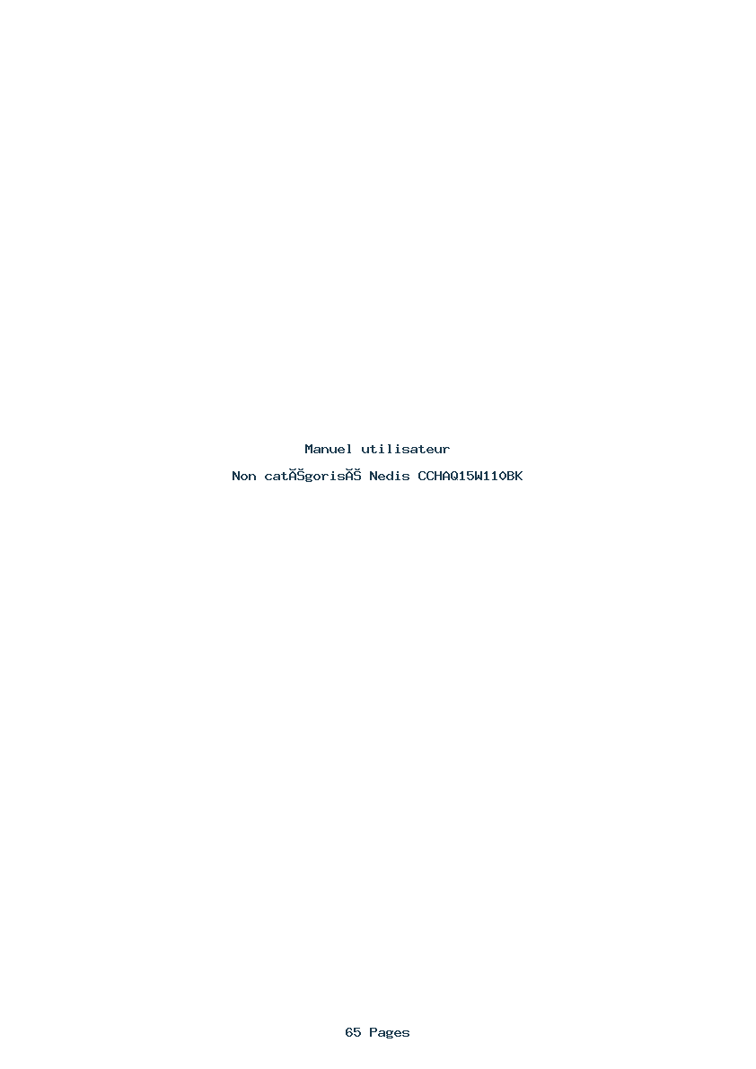 Page 1 de la notice Manuel utilisateur Nedis CCHAQ15W110BK