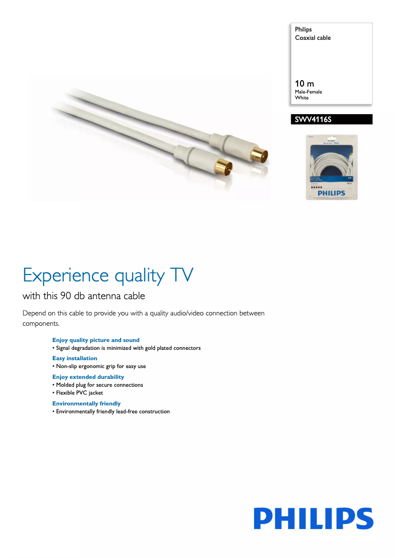 Page 1 of the manual Brochure Philips SWV4116S