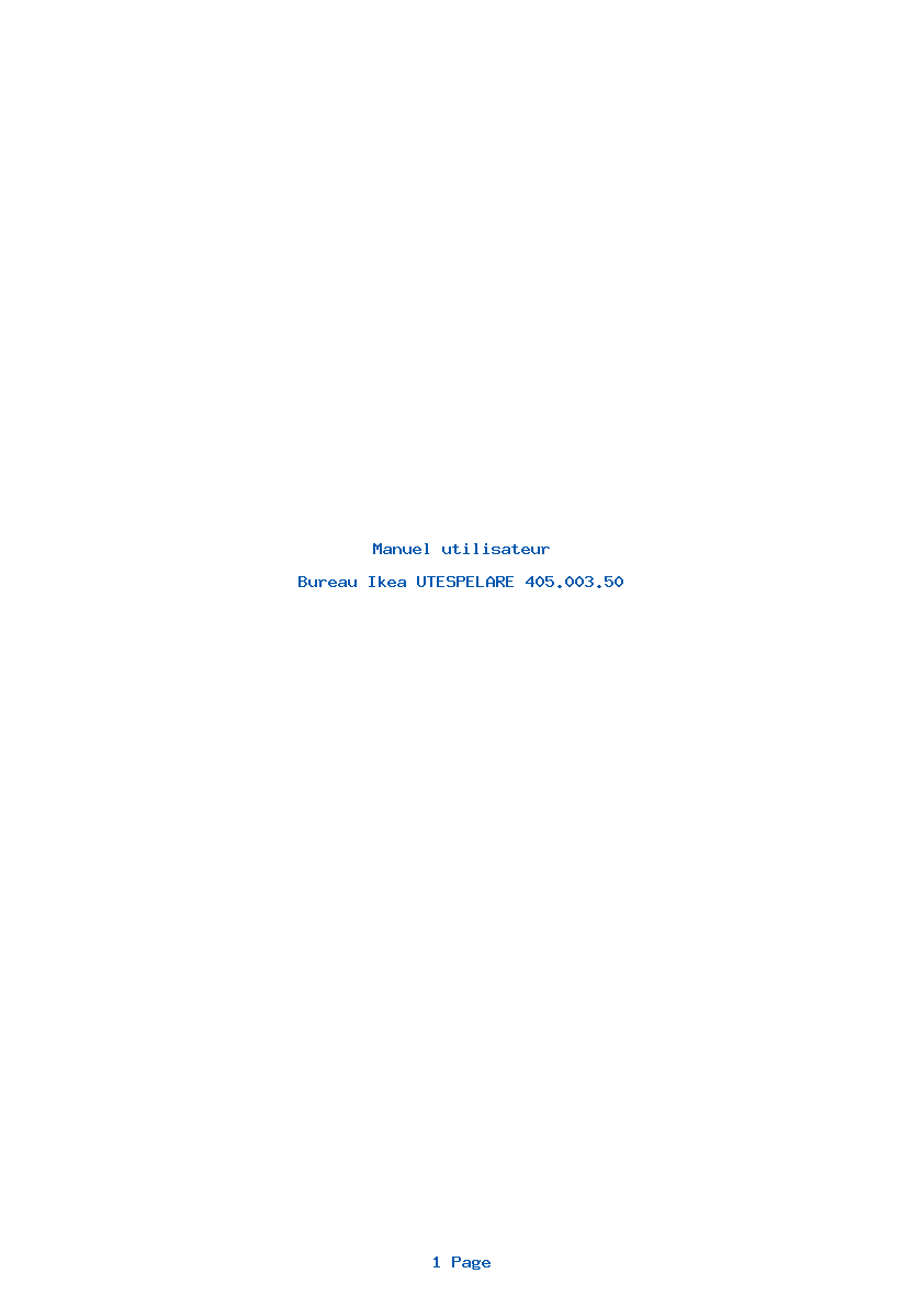 Page 1 de la notice Manuel utilisateur Ikea UTESPELARE 405.003.50