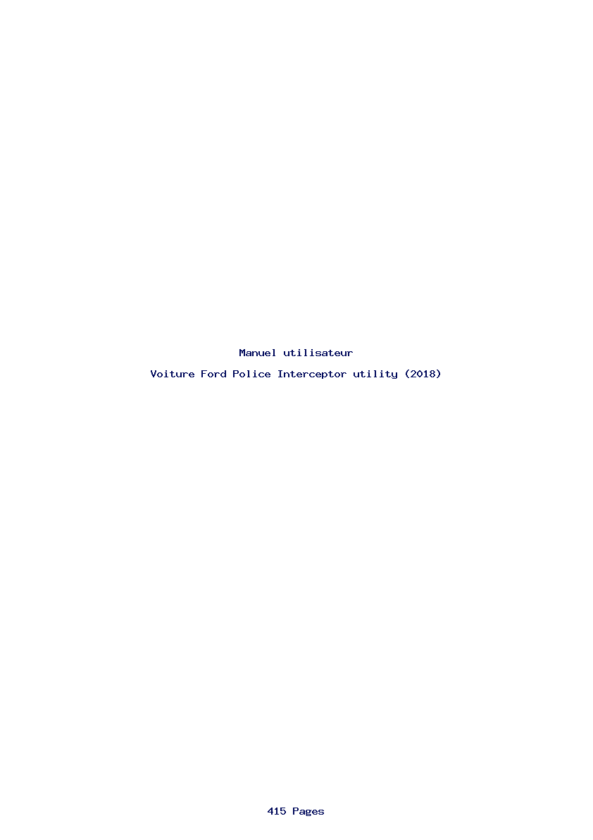 Page 1 de la notice Manuel utilisateur Ford Police Interceptor utility (2018)