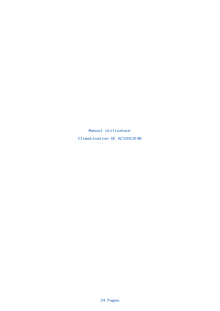 Page 1 de la notice Manuel utilisateur GE AZ32H12E4D