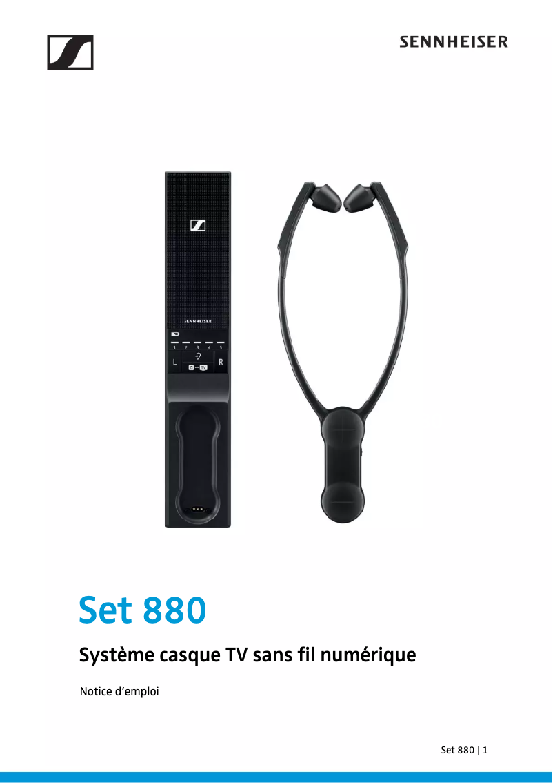 Page 1 de la notice Manuel utilisateur Sennheiser Set 880