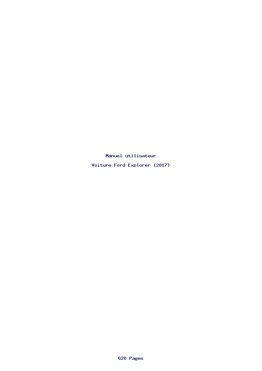 Page 1 de la notice Manuel utilisateur Ford Explorer (2017)