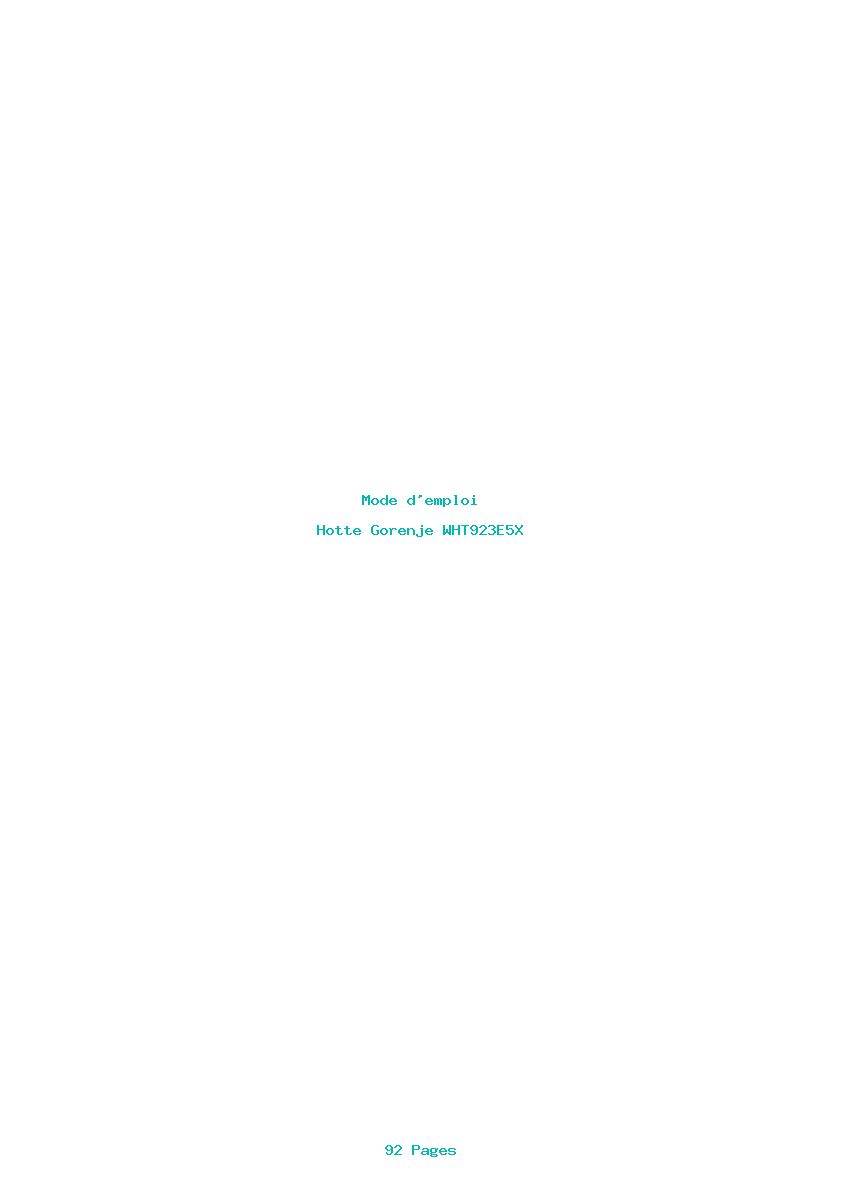 Page 1 de la notice Mode d'emploi Gorenje WHT923E5X