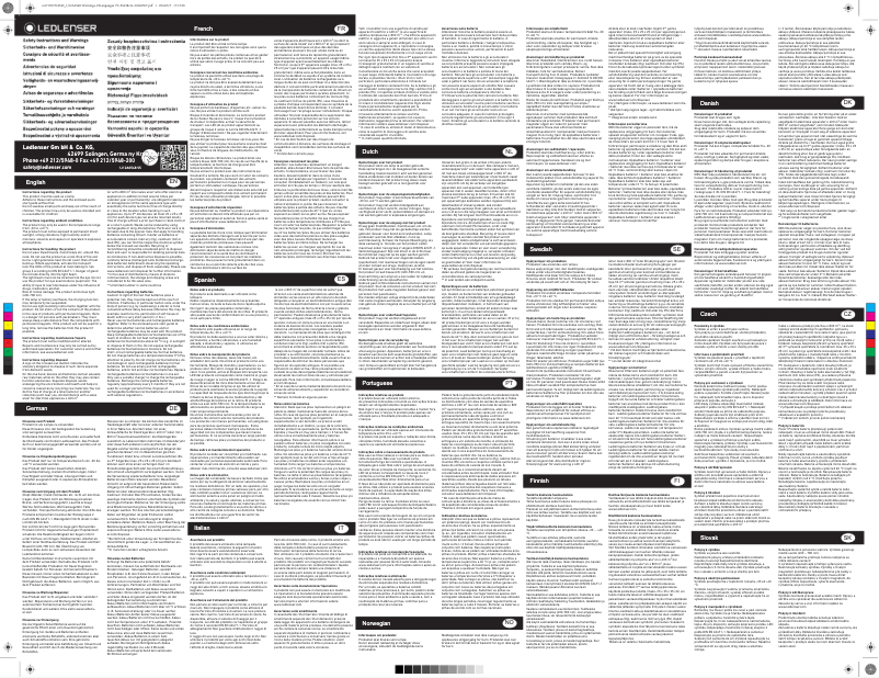 Page 1 de la notice Manuel utilisateur Ledlenser P7R Signature