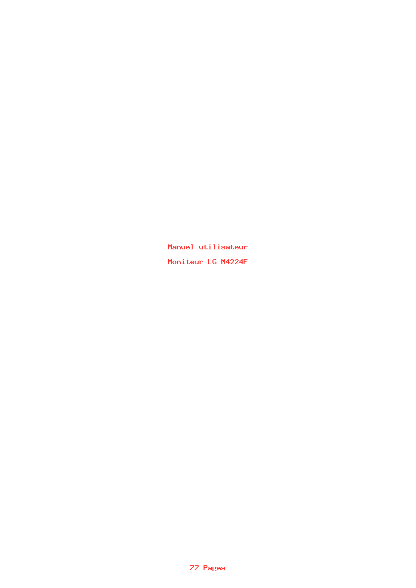 Page 1 de la notice Manuel utilisateur LG M4224F