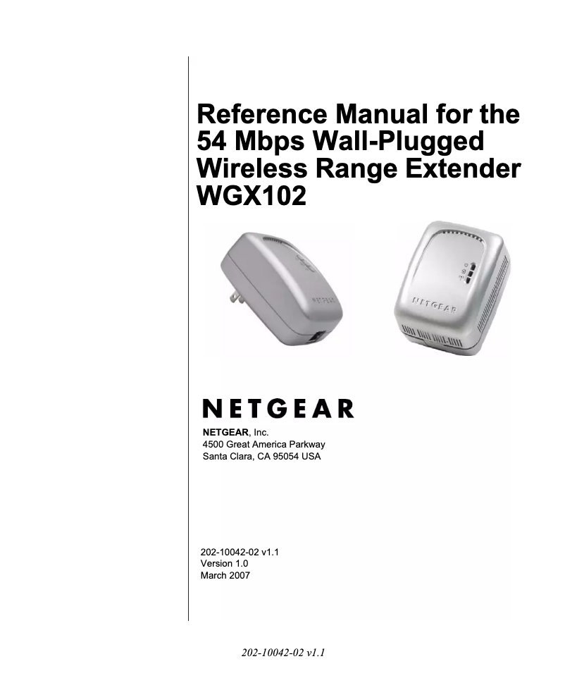 Página 1 del manual Manual de usuario Netgear WGX102
