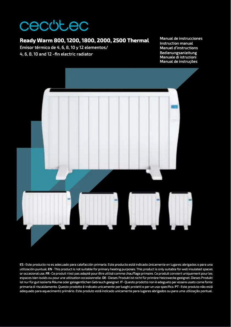 Page 1 of the manual User Manual Cecotec Ready Warm 80