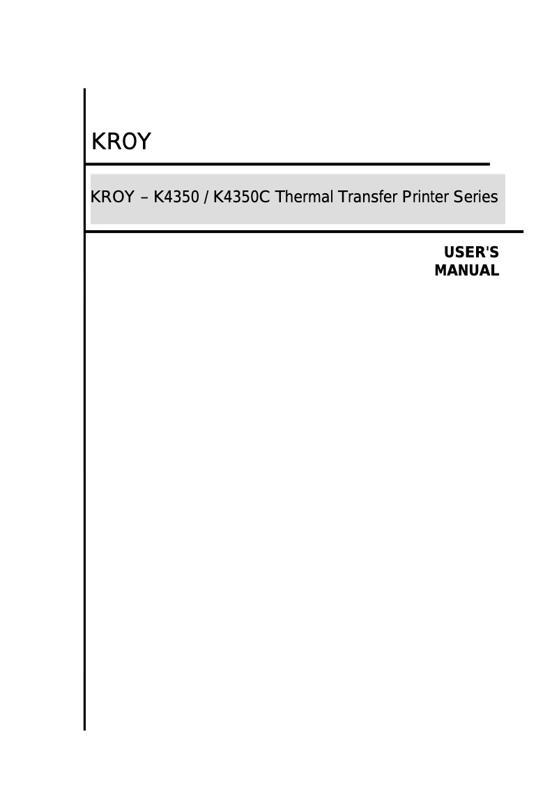 Page 1 de la notice Manuel utilisateur Kroy L4350