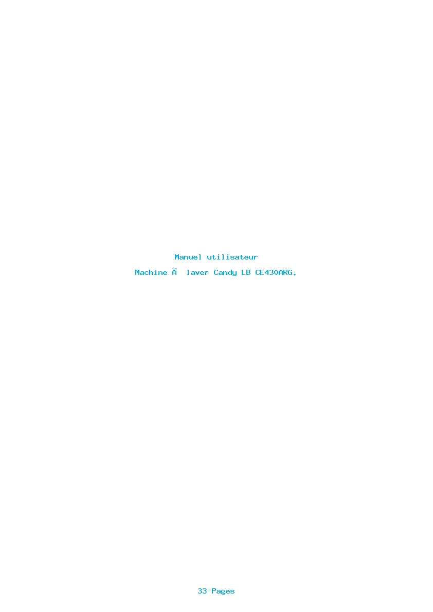 Page 1 de la notice Manuel utilisateur Candy LB CE430ARG.