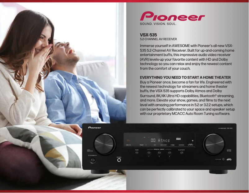 Page 1 de la notice Fiche technique Klipsch VSX-535