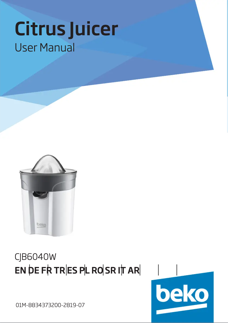 Page 1 de la notice Manuel utilisateur Beko CJB6040W