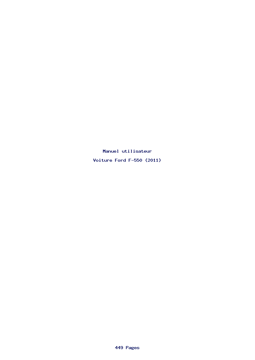 Page 1 de la notice Manuel utilisateur Ford F-550 (2011)