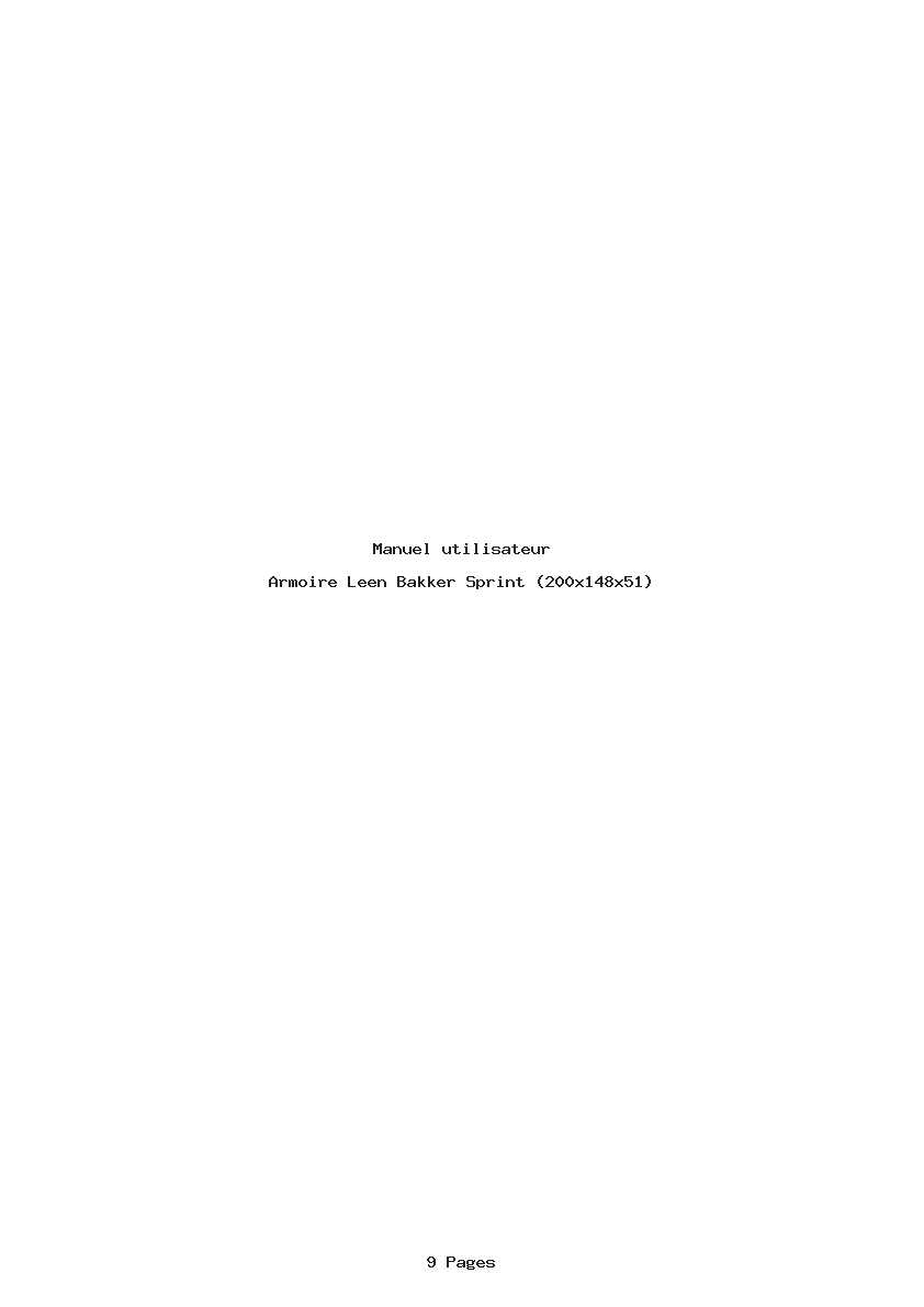 Page 1 de la notice Manuel utilisateur Leen Bakker Sprint (200x148x51)