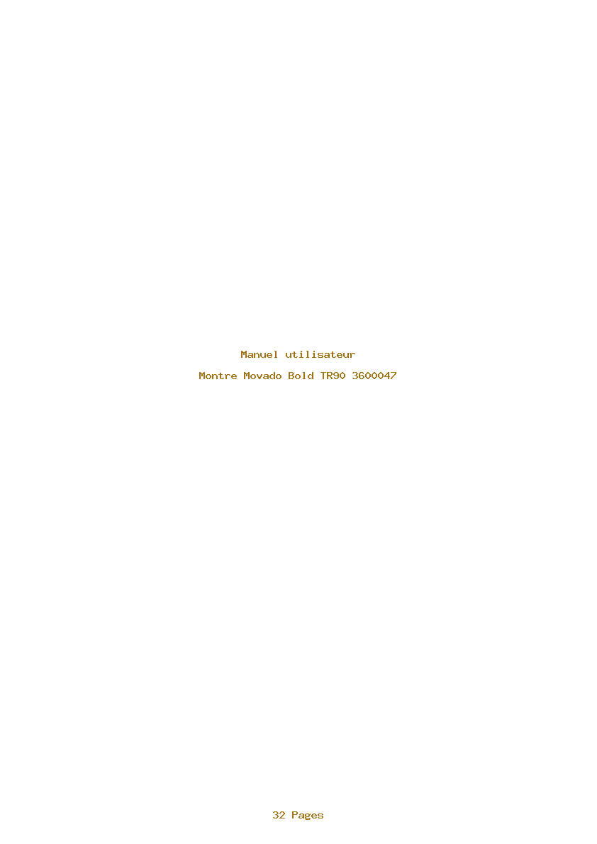 Page 1 de la notice Manuel utilisateur Movado Bold TR90 3600047