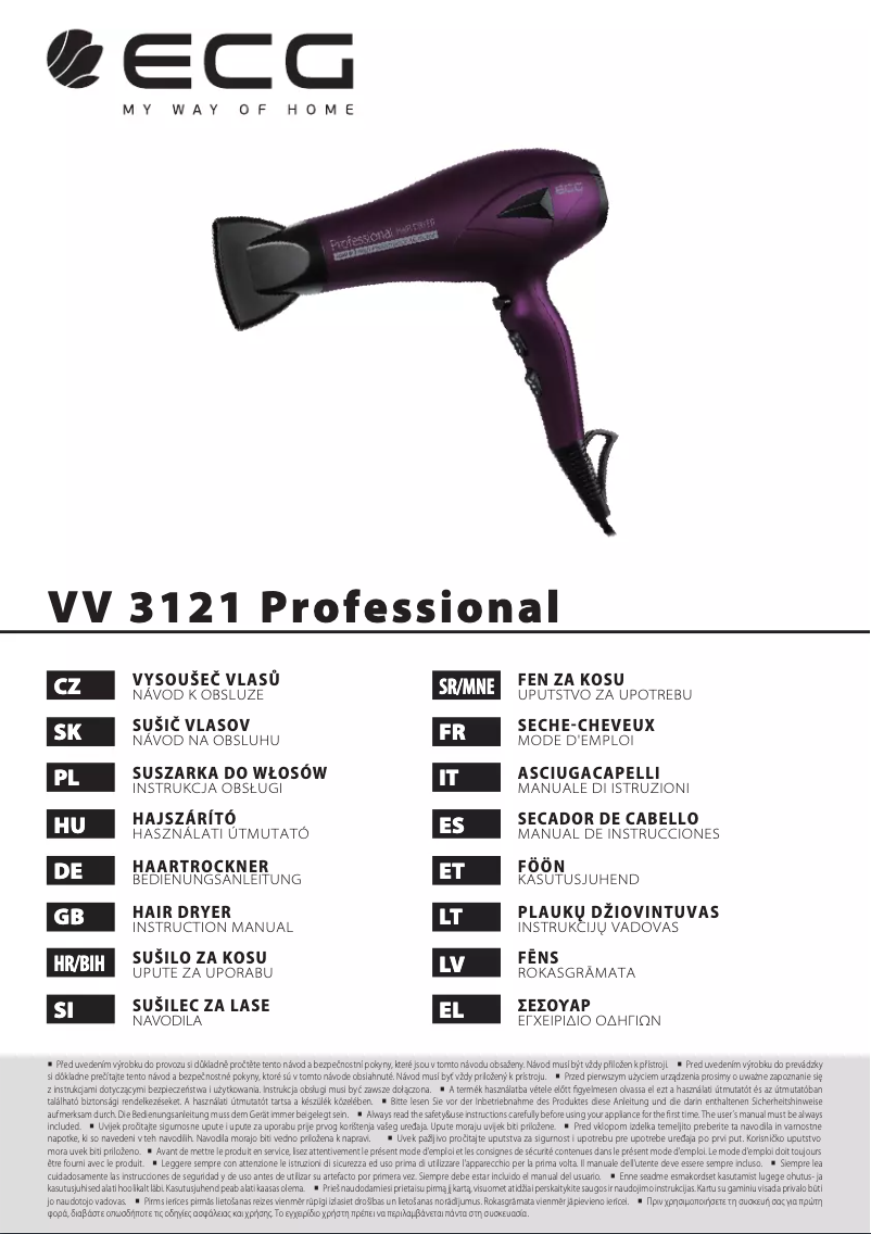 Página 1 del manual Manual de usuario ECG VV 3121 Professional