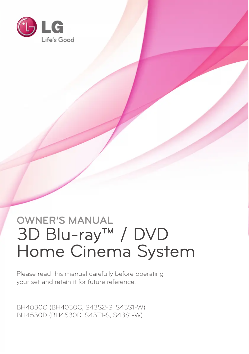 Page 1 de la notice Manuel utilisateur LG BH4030C