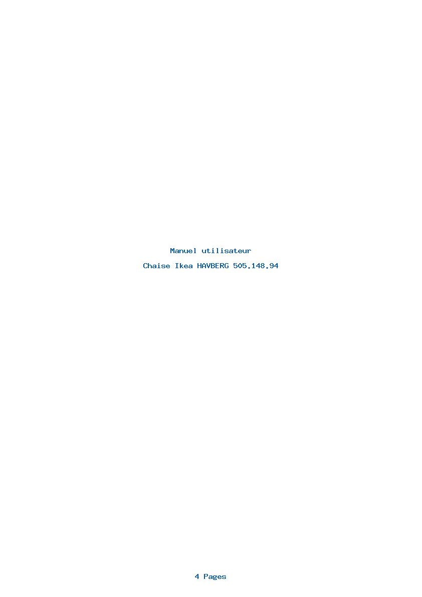 Page 1 de la notice Manuel utilisateur Ikea HAVBERG 505.148.94