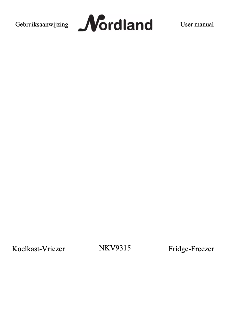 Page 1 de la notice Manuel utilisateur Nordland NKV 9315