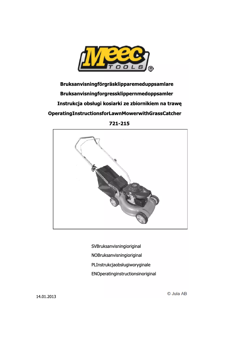 Page 1 de la notice Manuel utilisateur Meec Tools 721-215
