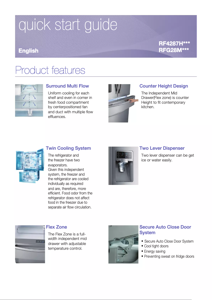 Page n°1 - Guide de démarrage rapide Samsung RFG28MESL