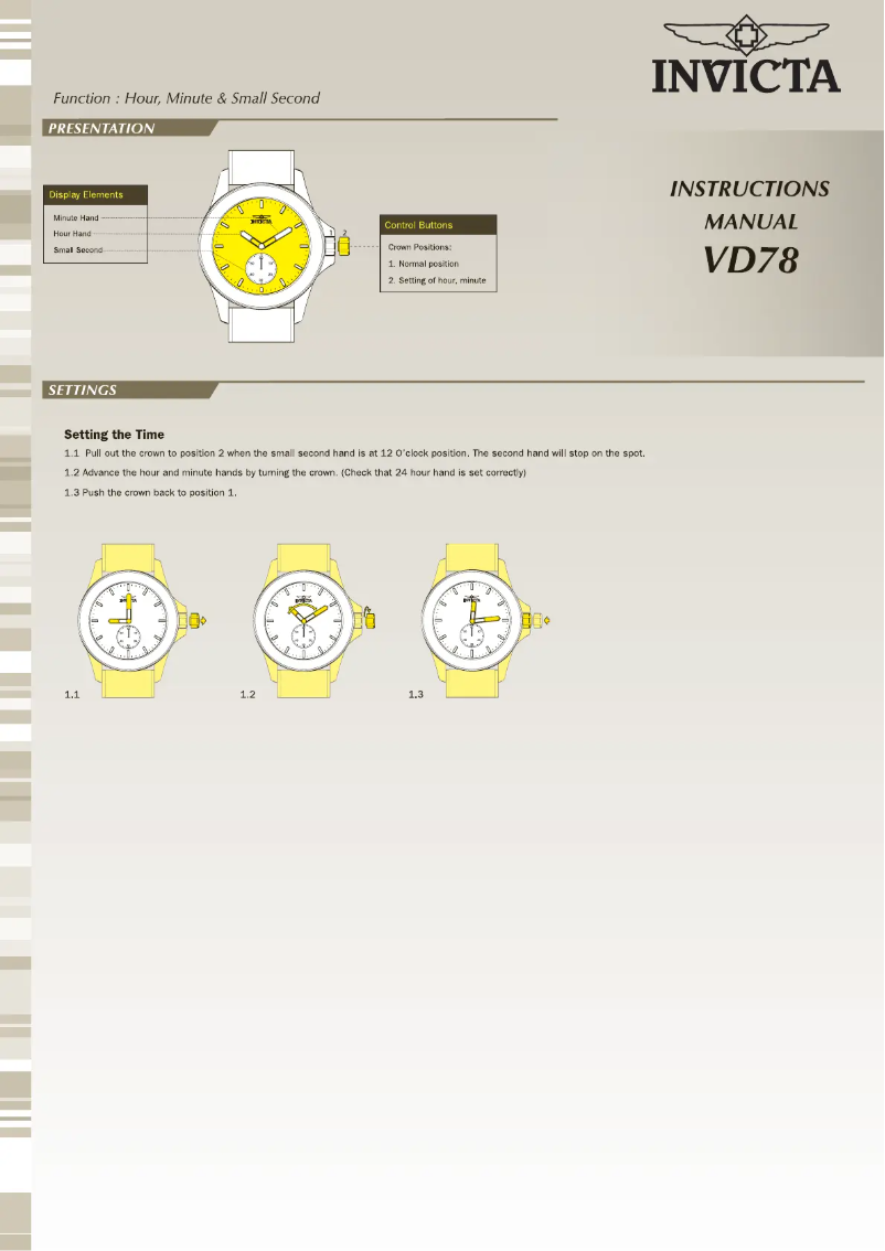 Página 1 del manual Manual de usuario Invicta Vintage 29152