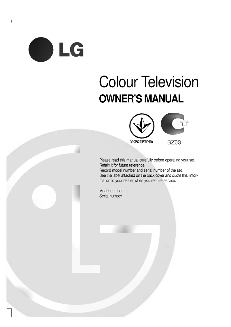 Page 1 de la notice Manuel utilisateur LG RT-44NA14T