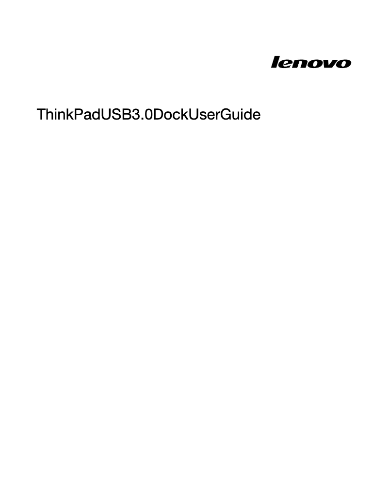 Page 1 de la notice Manuel utilisateur Lenovo ThinkPad USB 3.0 Pro Dock