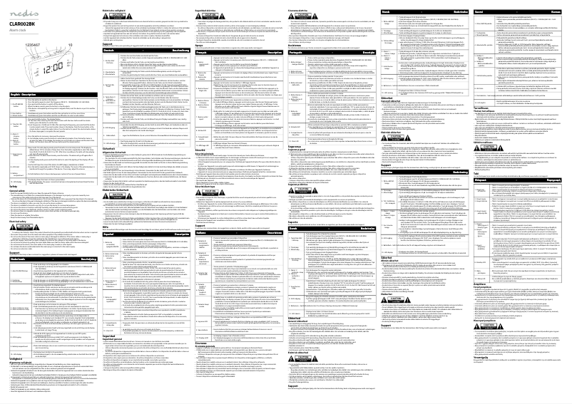 Page 1 de la notice Manuel utilisateur Nedis CLAR002BK