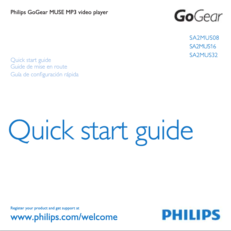 Page 1 of the manual User Manual Philips GoGear SA2MUS08S