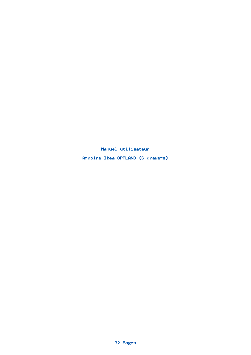 Page 1 de la notice Manuel utilisateur Ikea OPPLAND (6 drawers)