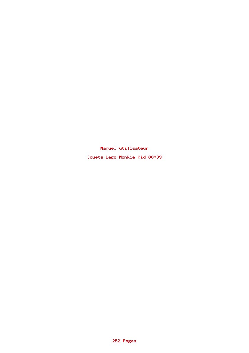 Page 1 de la notice Manuel utilisateur Lego Monkie Kid 80039