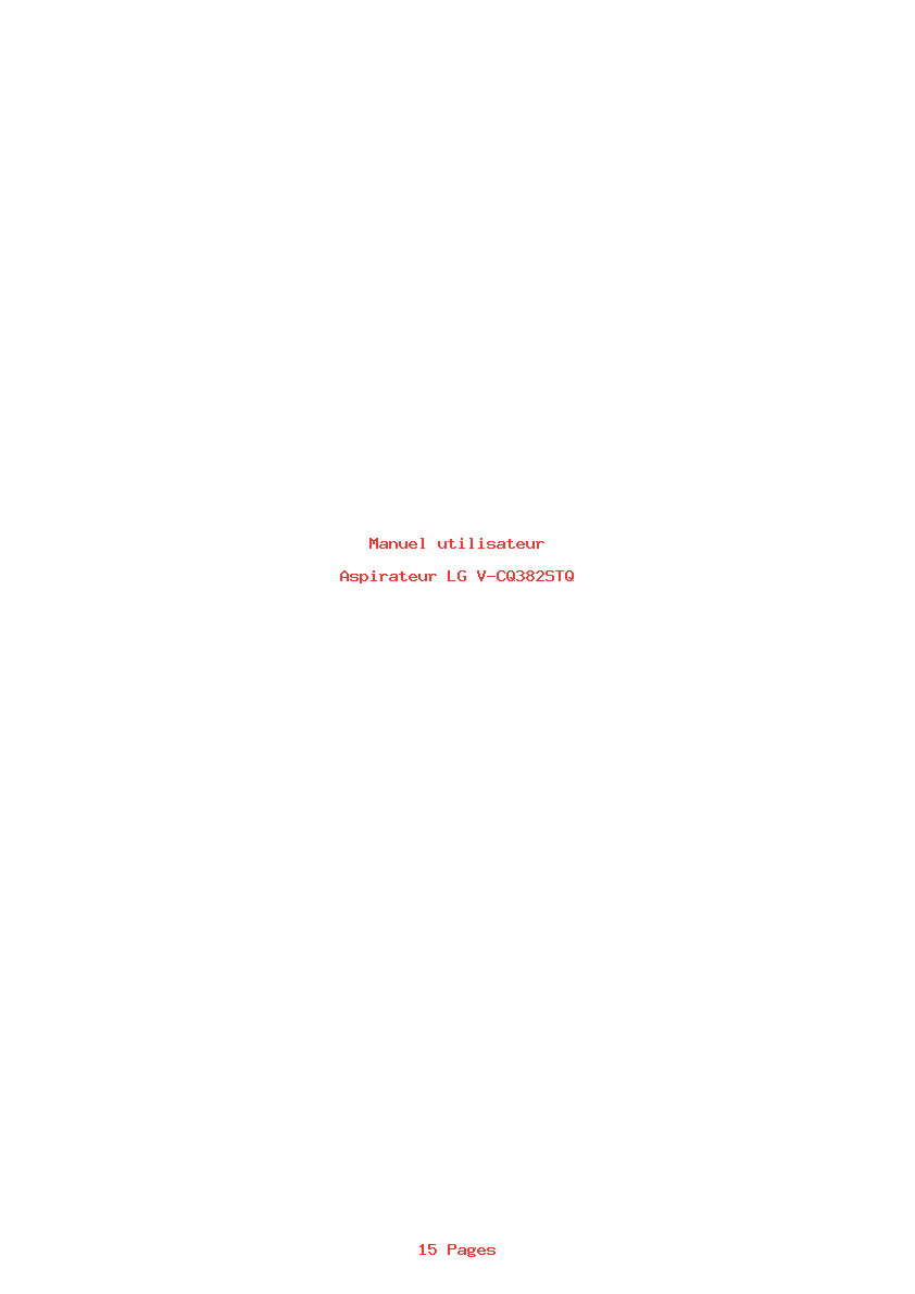 Page 1 de la notice Manuel utilisateur LG V-CQ382STQ