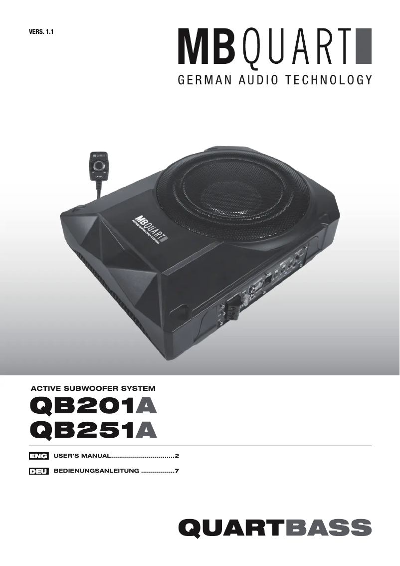 Page 1 de la notice Manuel utilisateur MB Quart QB201A