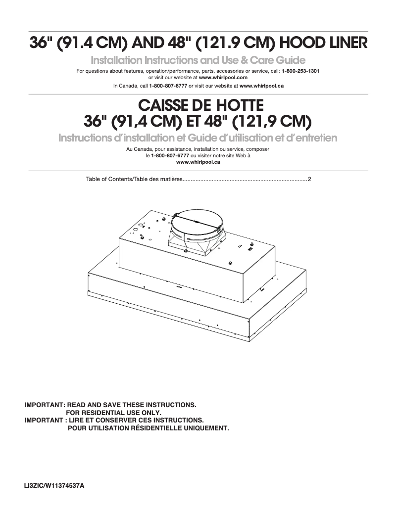 Página 1 del manual Manual de usuario Whirlpool UVL6036JSS