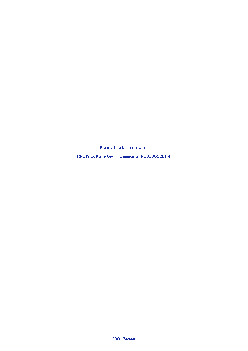 Page 1 de la notice Manuel utilisateur Samsung RB33B612EWW
