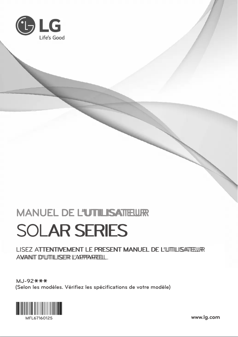 Page 1 de la notice Manuel utilisateur LG MJ-9270NB