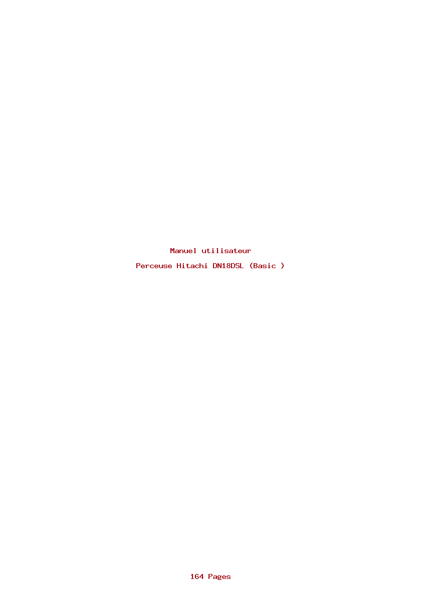 Page 1 de la notice Manuel utilisateur Hitachi DN18DSL (Basic )