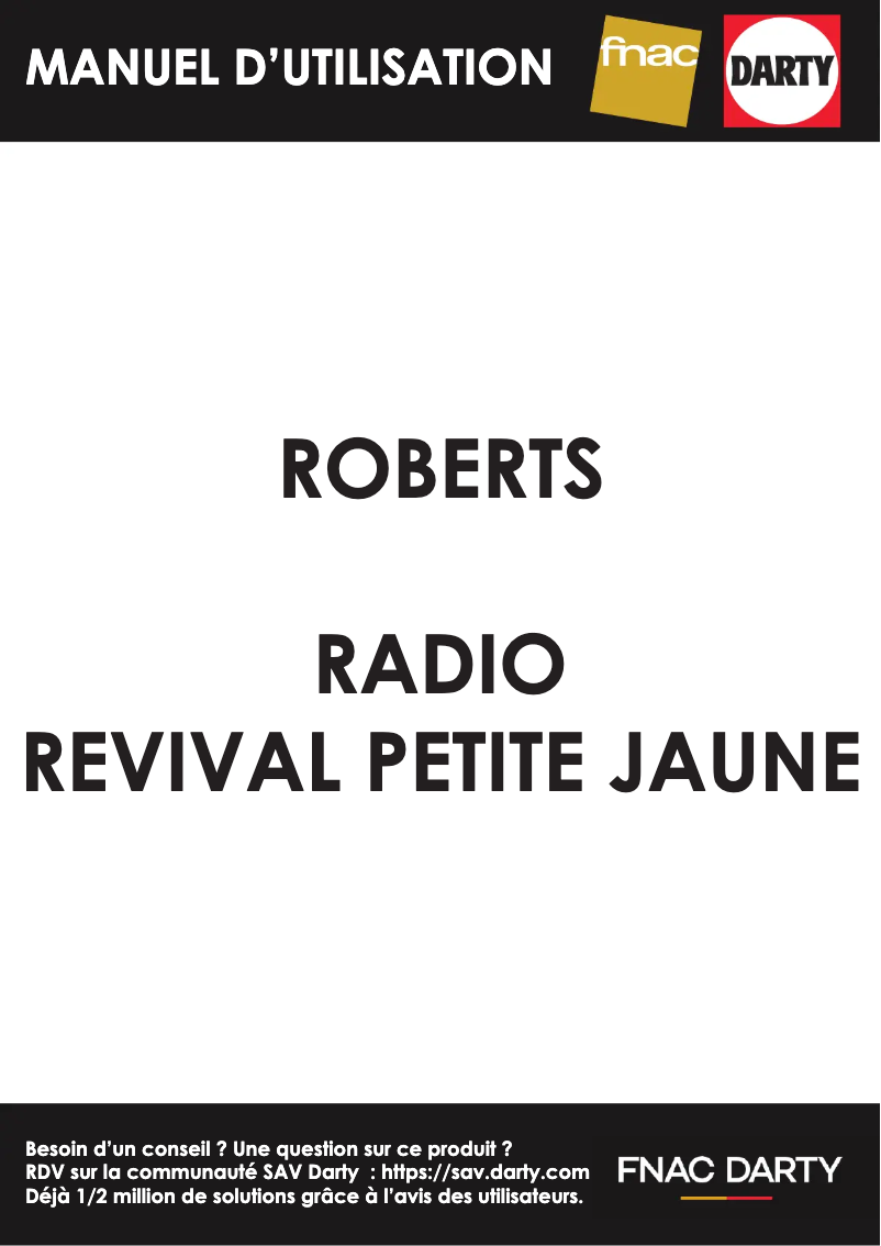 Page 1 de la notice Manuel utilisateur Roberts Revival Petite Jaune