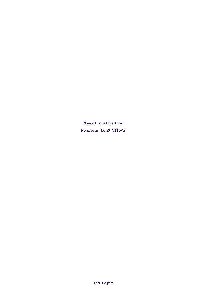 Page 1 de la notice Manuel utilisateur BenQ ST6502