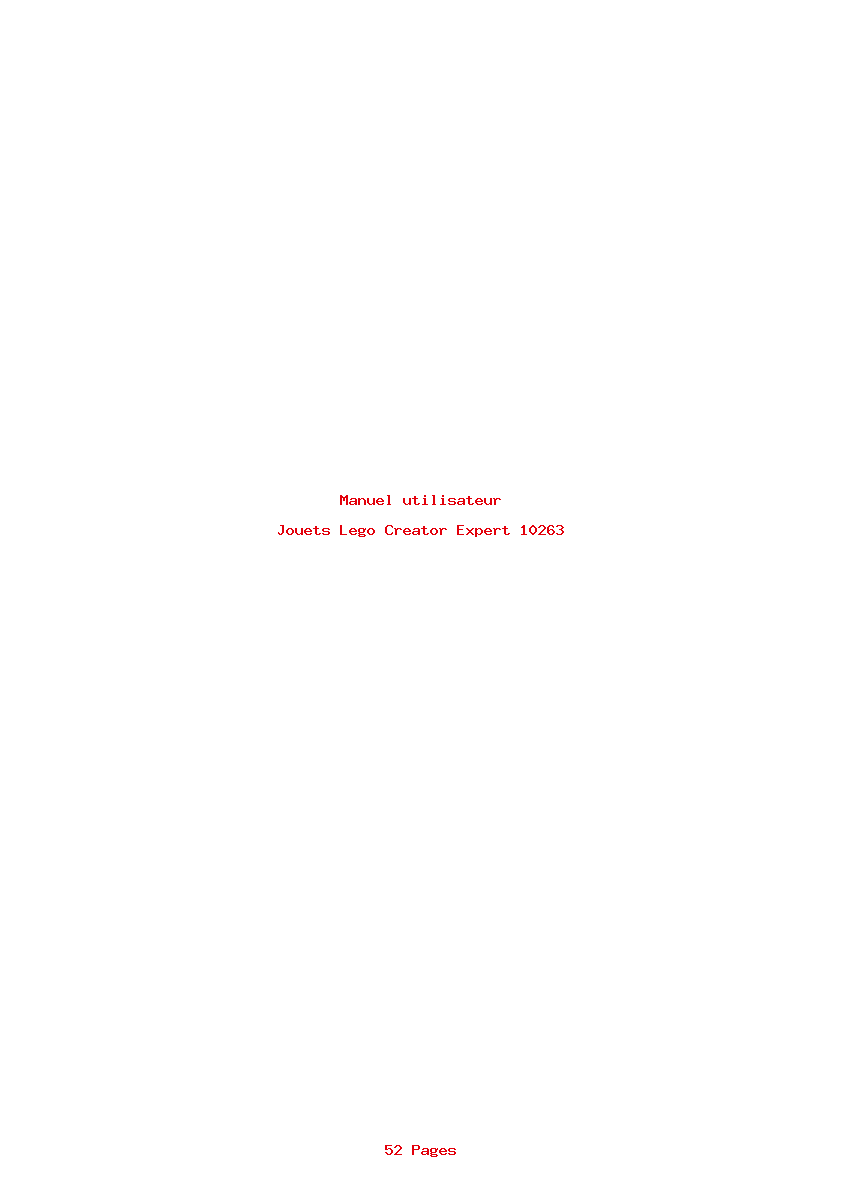 Page 1 de la notice Manuel utilisateur Lego Creator Expert 10263