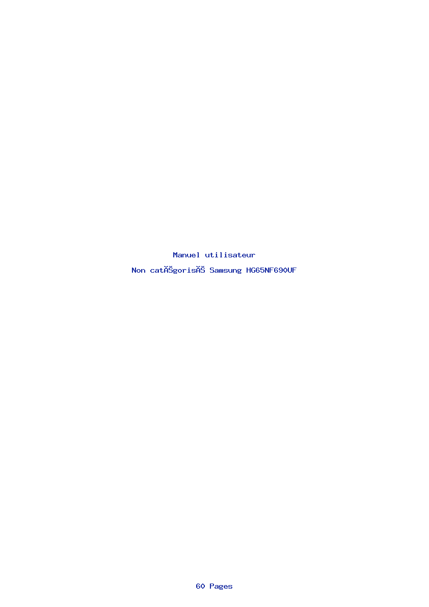 Page 1 de la notice Manuel utilisateur Samsung HG65NF690UF