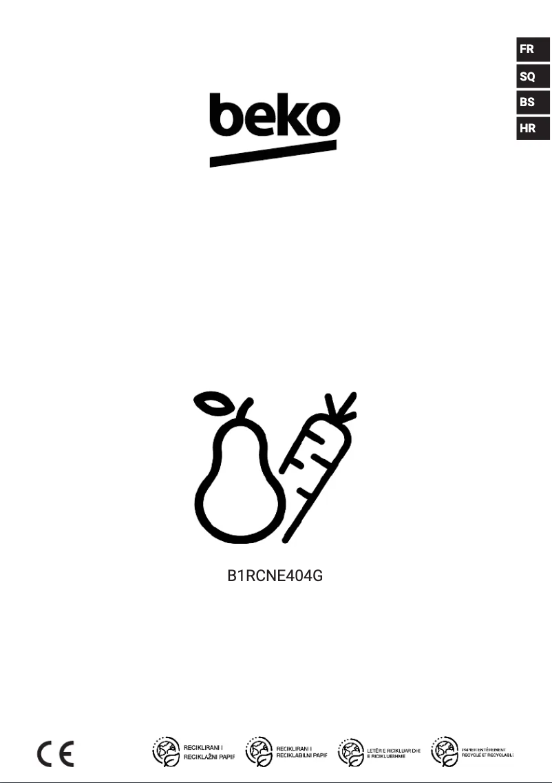Page 1 de la notice Manuel utilisateur Beko B1RCNE404G