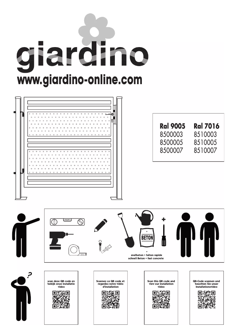 Page 1 de la notice Manuel utilisateur Giardino 8500003